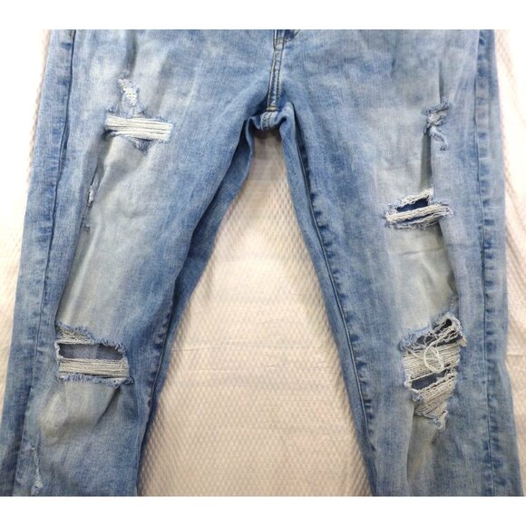 American Eagle x Young Money Mens Stacked Skinny Light Wash Distressed Jeans 36x - Picture 3 of 15